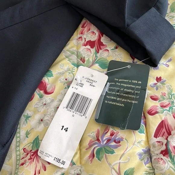 NWT Lauren Ralph Lauren black silk pantsuit